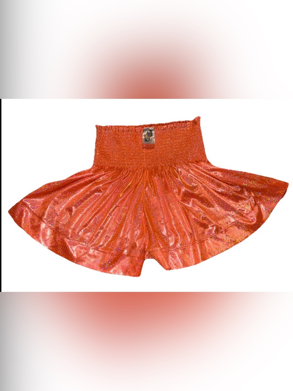 Women’s High-Waist Shimmer Shorts - Orange queen of sparkles small